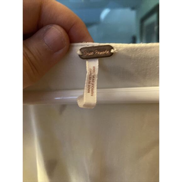 Free People Floral Dot Bohemian Ruched Button Up V Neck Long Sleeve Mini Dress M - Picture 4 of 6